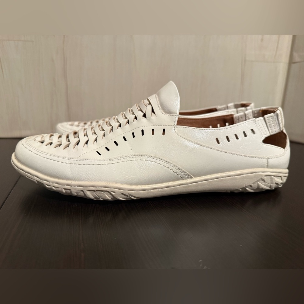 Stacy Adams Ibiza Slip On White Woven Loafer Men’s Size 8 Lightweight Casual - Picture 3 of 11